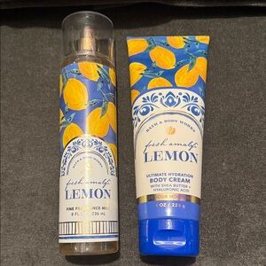 Brand new full size Bath and Body Works Fresh Alalfi Lemon body cream & spray